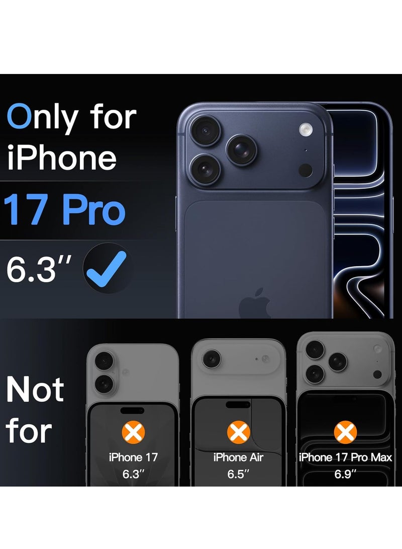 واقي عدسة كاميرا آيفون 17 برو، غطاء حلقي من الزجاج المقوى 9H بتغطية كاملة، مقاوم للخدش، مع لوحة معدنية لحماية الهاتف من السقوط، مناسب لهاتف آيفون 17 برو بشاشة 6.3 بوصة. - Image 2